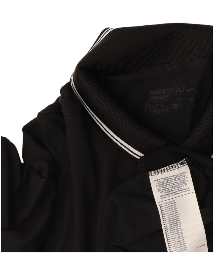 NIKE Mens Dri Fit Polo Shirt Small Black Polyester