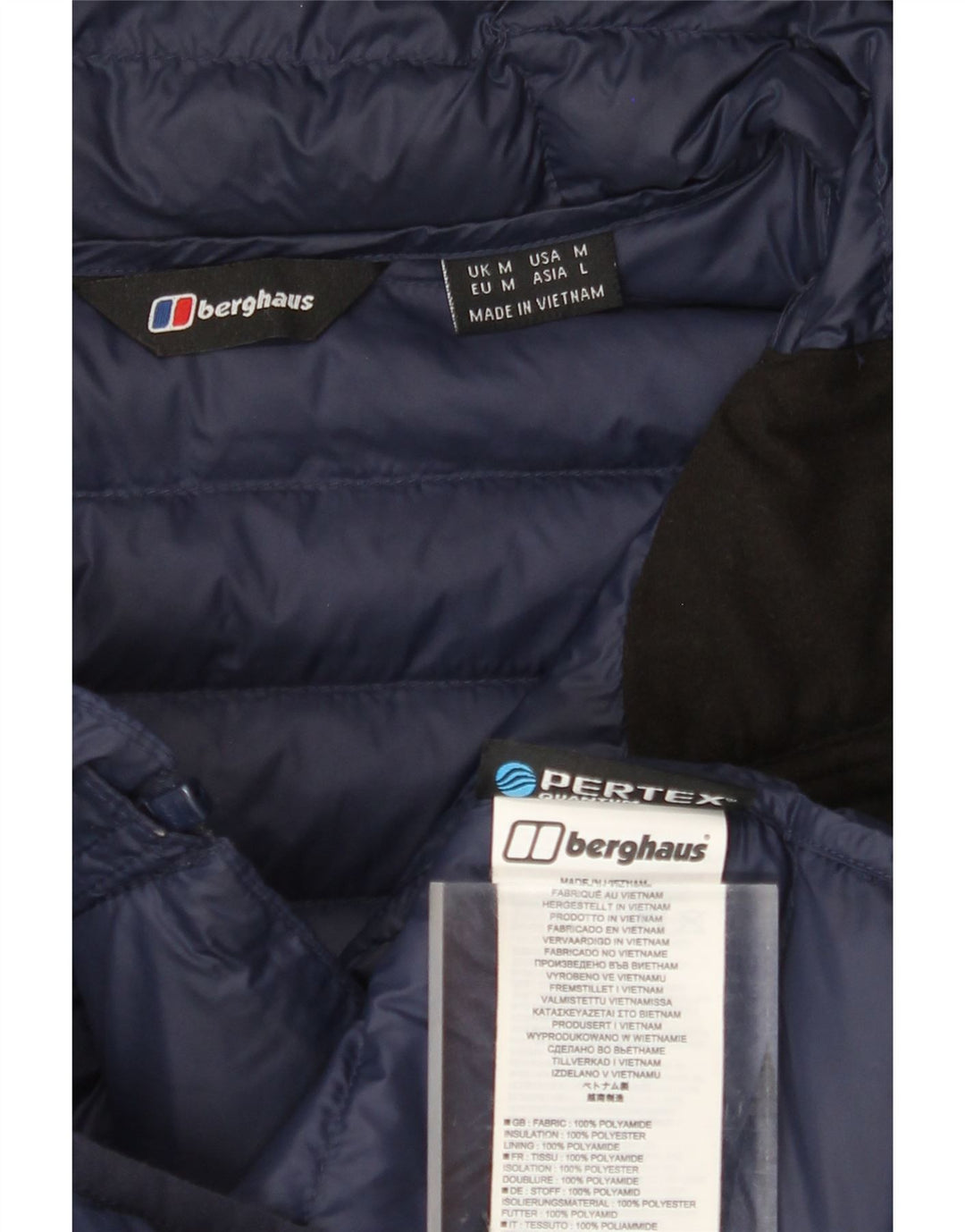 BERGHAUS Mens Hooded Padded Jacket UK 38 Medium Navy Blue