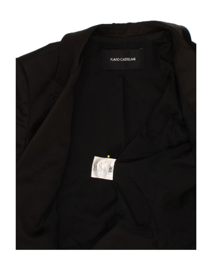 FLAVIO CASTELLANI Womens Crop 2 Button Blazer Jacket IT 40 Small Black Vintage Flavio Castellani and Second-Hand Flavio Castellani from Messina Hembry 