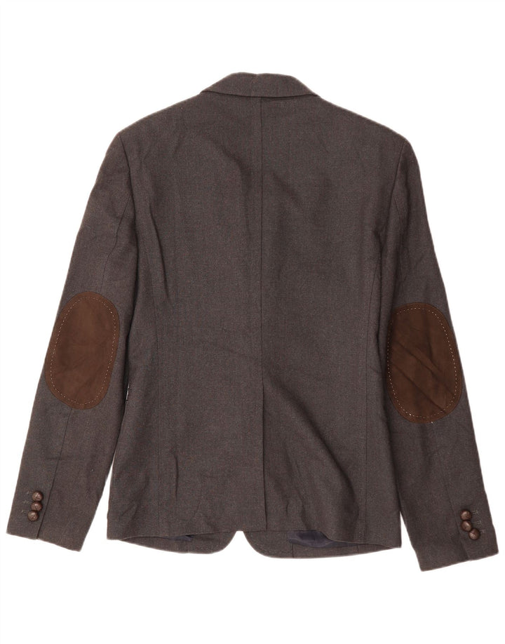 ZARA Mens 3 Button Blazer Jacket EU 48 Medium Grey Polyester