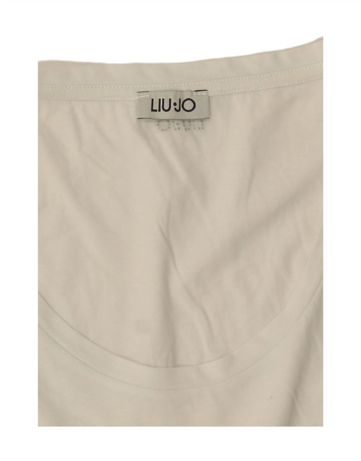 Liu Jo Womens Vest Top UK 12 Medium White Cotton