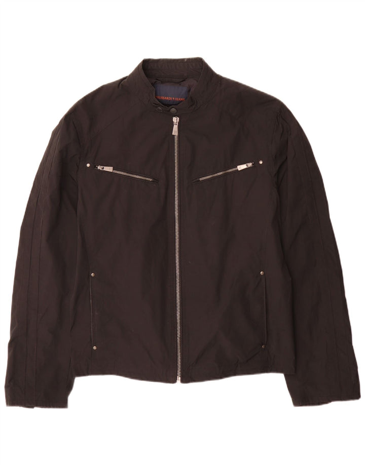 Trussardi Mens Biker Jacket UK 36 Small Black