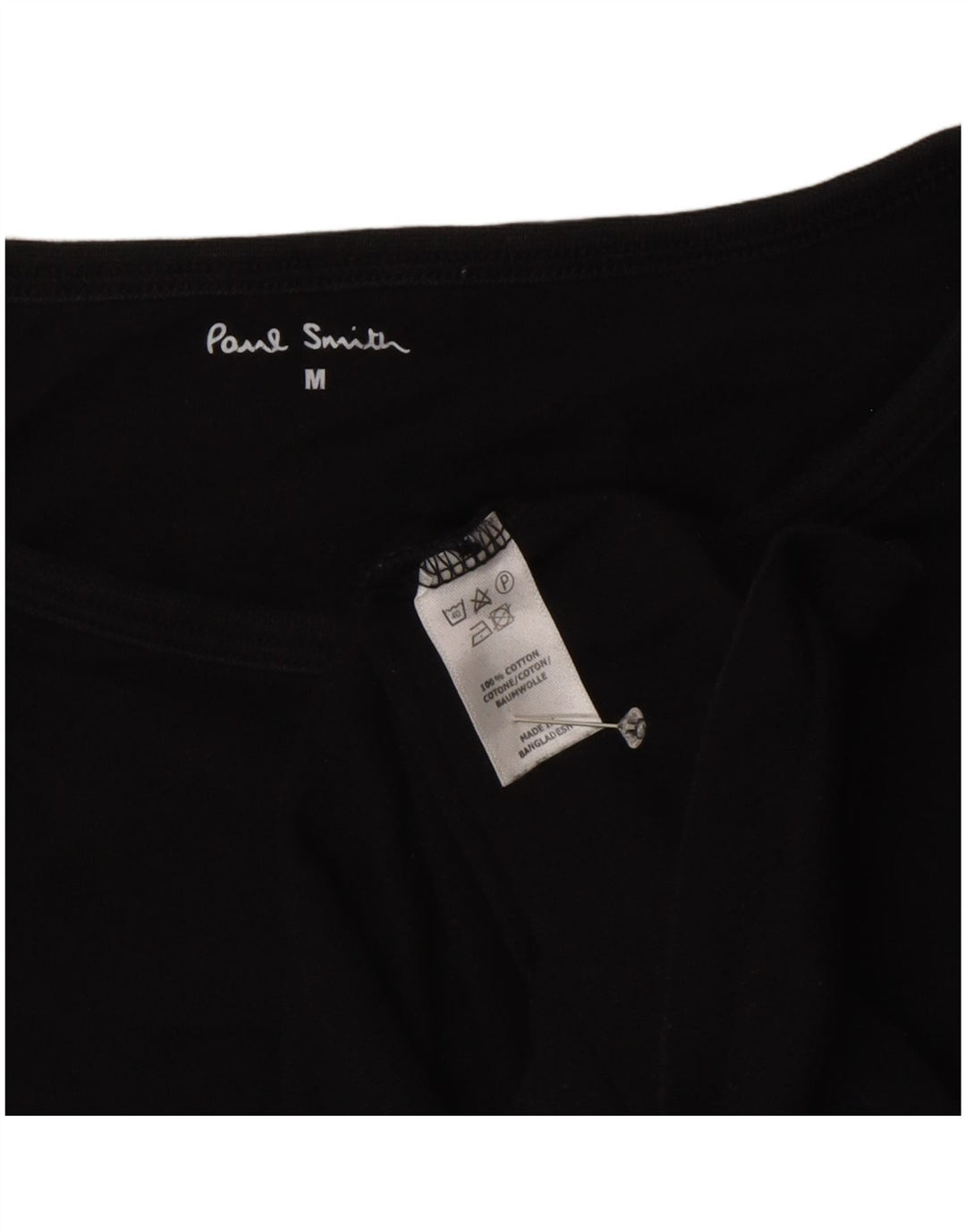 Paul Smith Womens T-Shirt Top UK 14 Medium Black Cotton