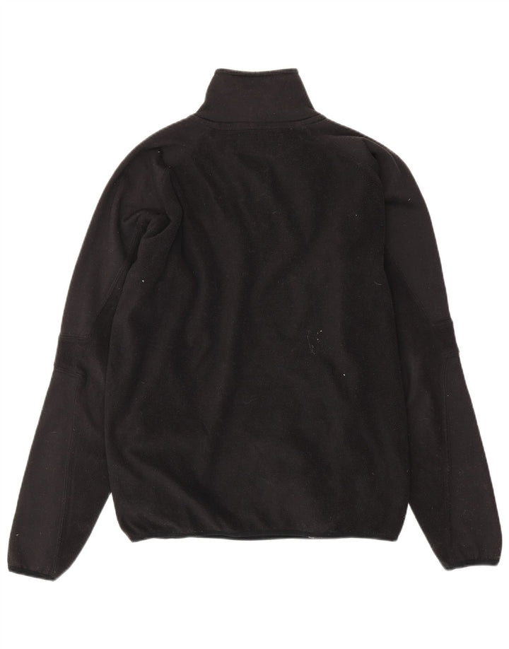 KAPPA Mens Zip Neck Fleece Jumper Large Black Polyester