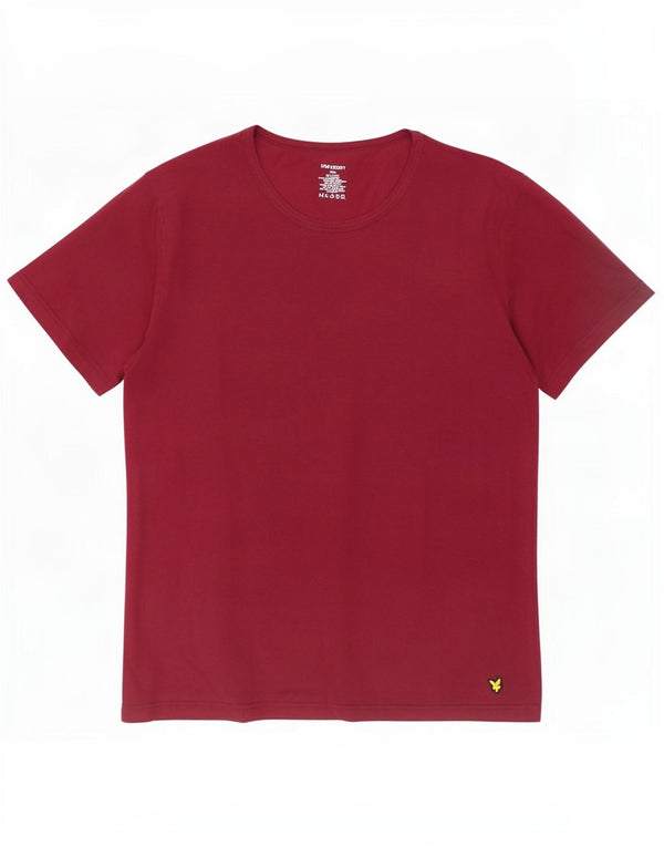 Lyle & Scott Womens T-Shirt Top UK 20 2XL Maroon Cotton
