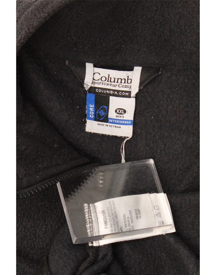 COLUMBIA Mens Interchange Fleece Jacket UK 44 2XL Black Polyester