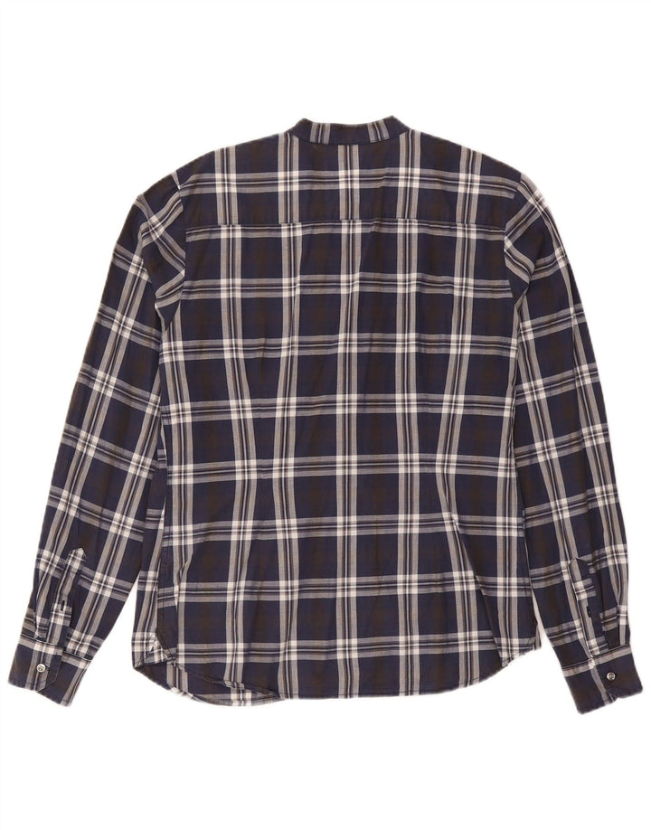North Sails Womens Ruffle Front Pullover Shirt UK 18 XL Navy Blue Check