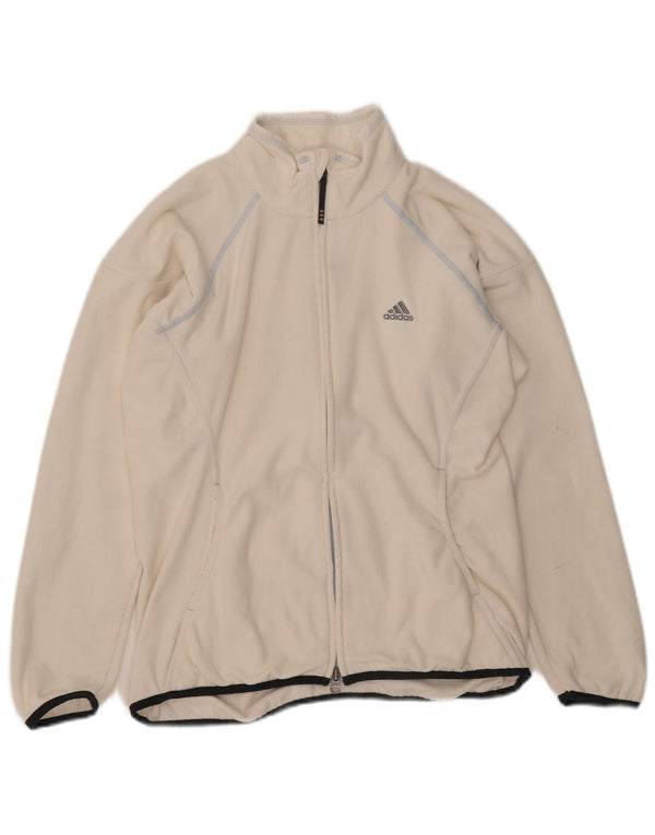 Adidas Womens Clima 365 Fleece Jacket UK 14 Medium White Polyester