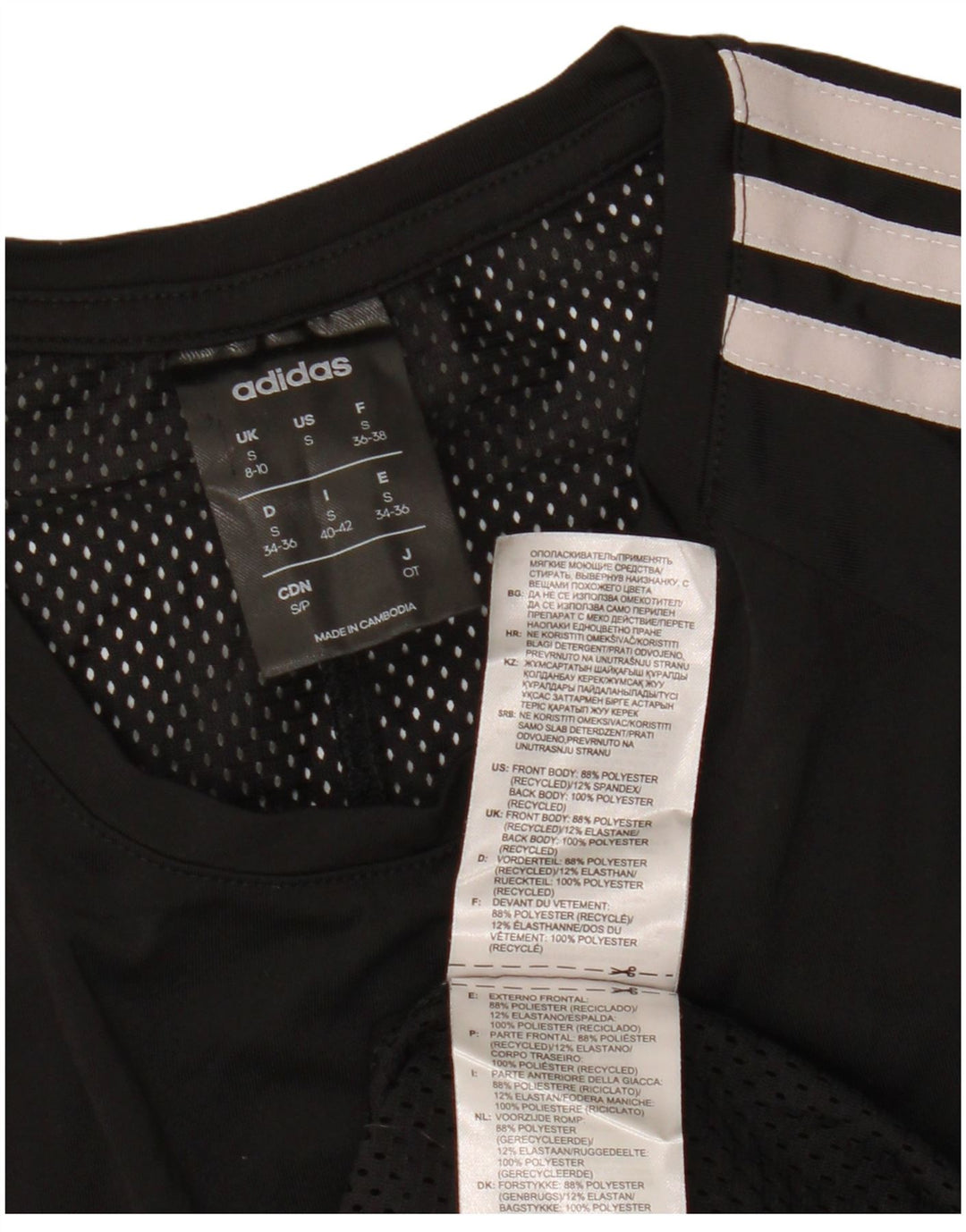 ADIDAS Womens Climalite T-Shirt Top UK 8/10 Small Black Polyester