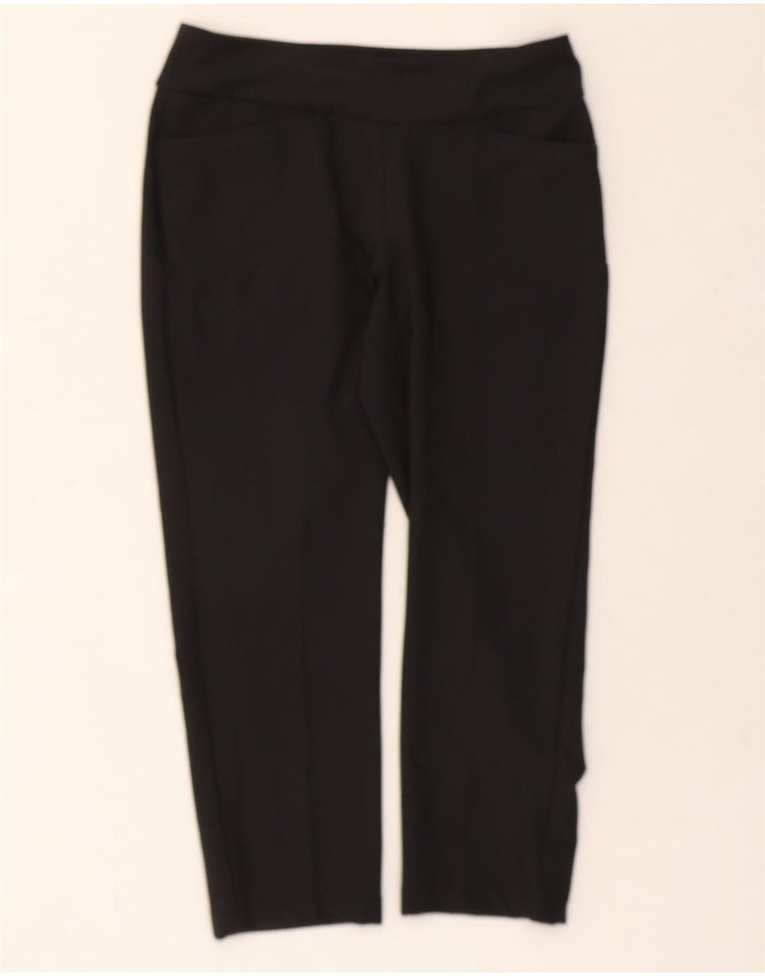 ADIDAS Womens Crop Tracksuit Trousers UK 14 Medium Black Polyester Vintage Adidas and Second-Hand Adidas from Messina Hembry 