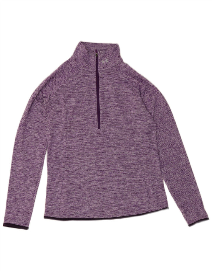 Under Armour Womens Pullover Tracksuit Top UK 12 Medium Purple Flecked