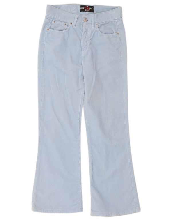 Vintage Womens Bootcut Corduroy Trousers W26 L27 Blue Cotton