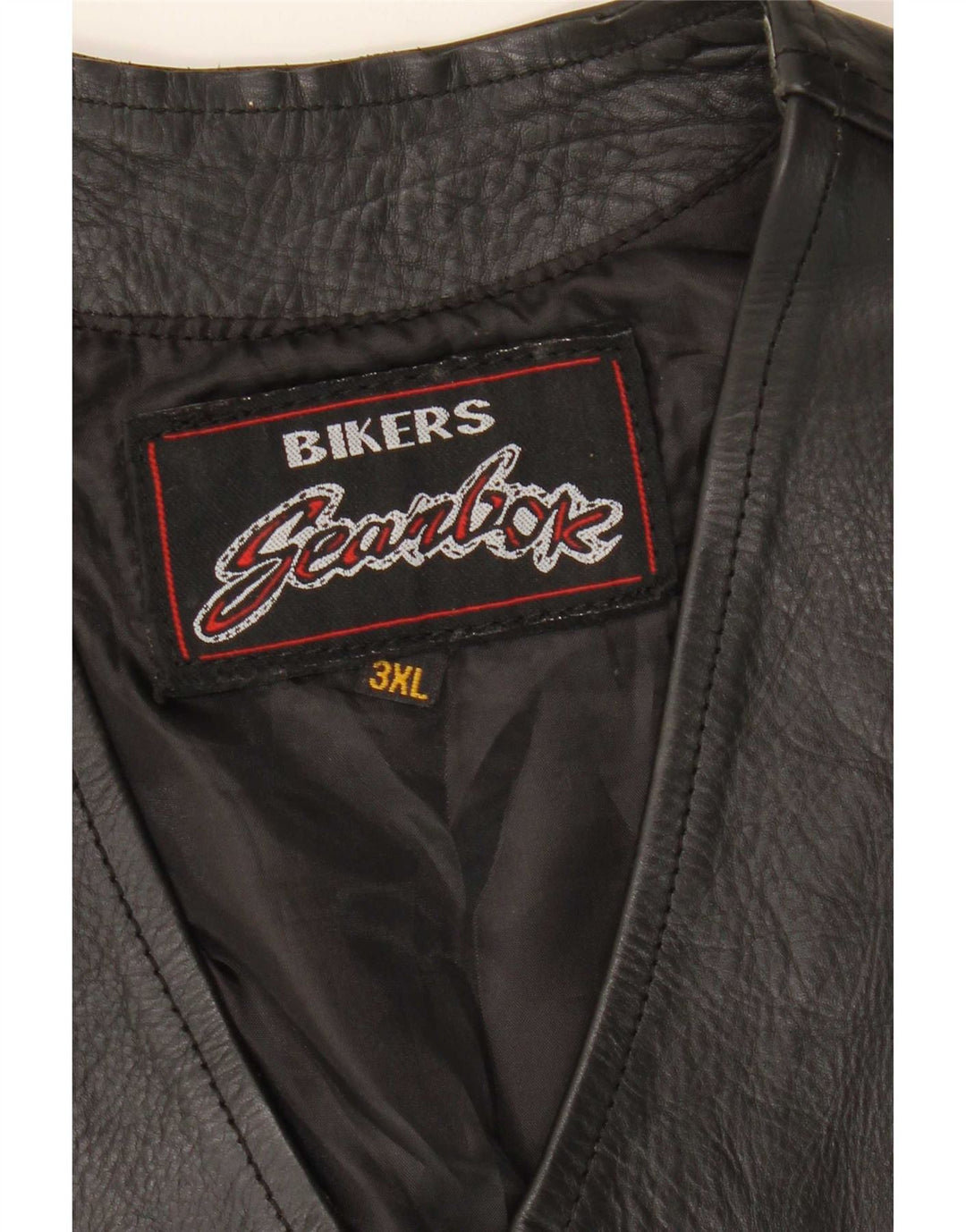 Vintage Mens Biker Leather Waistcoat 3XL Black