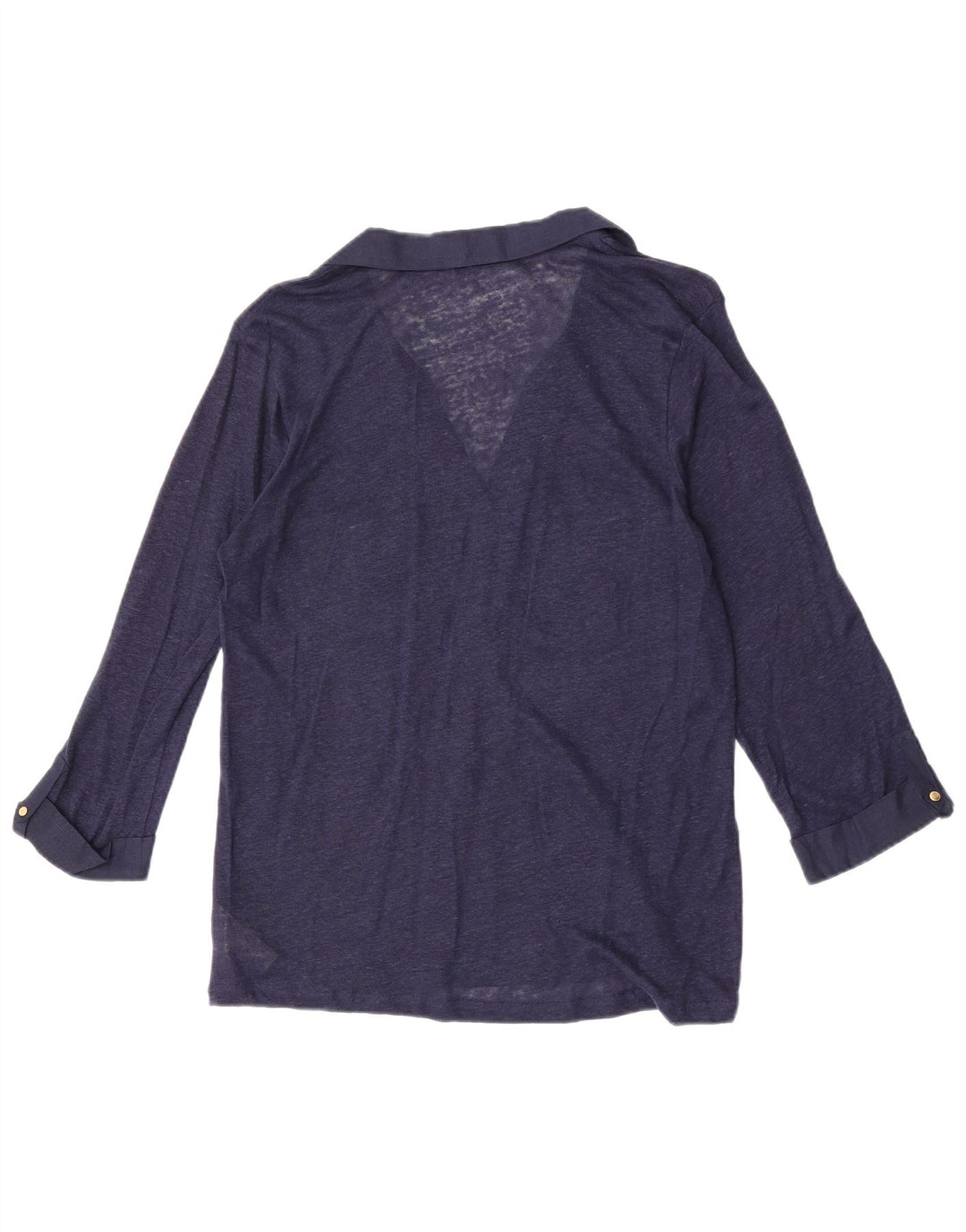 Massimo Dutti Womens 3/4 Sleeve Pullover Shirt Blouse UK 18 XL Navy Blue