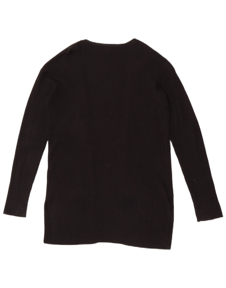 Marks & Spencer Womens Oversized Open Cardigan Sweater UK 6 XS Black