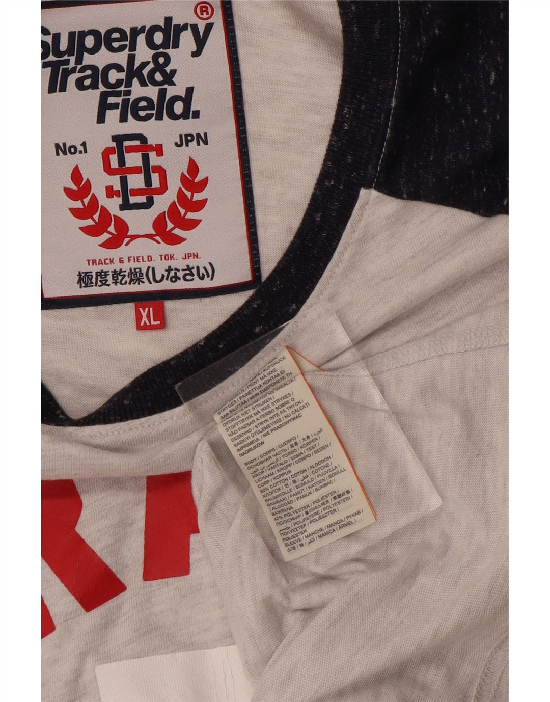 Superdry Mens Graphic T-Shirt Top XL Grey Colourblock Cotton