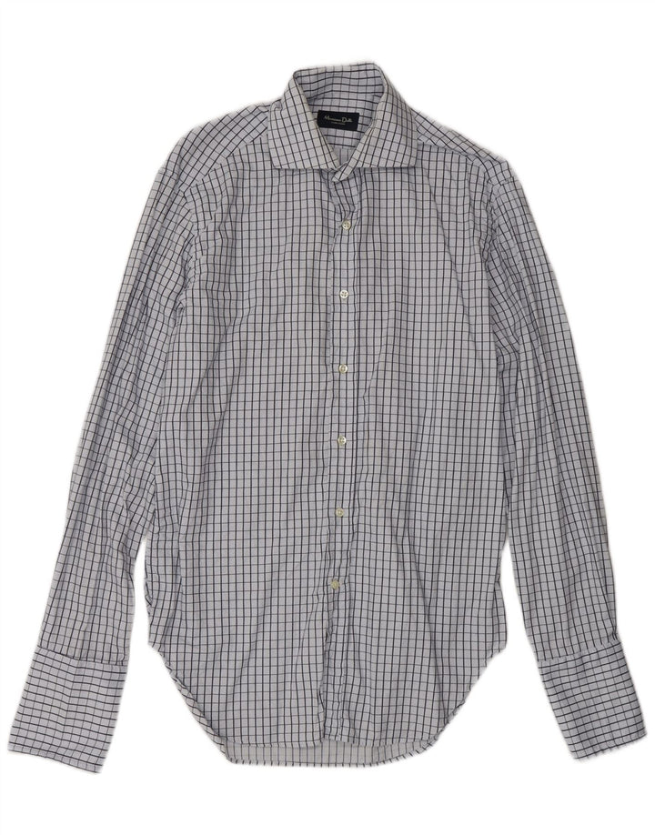 Massimo Dutti Mens Shirt Medium Blue Check