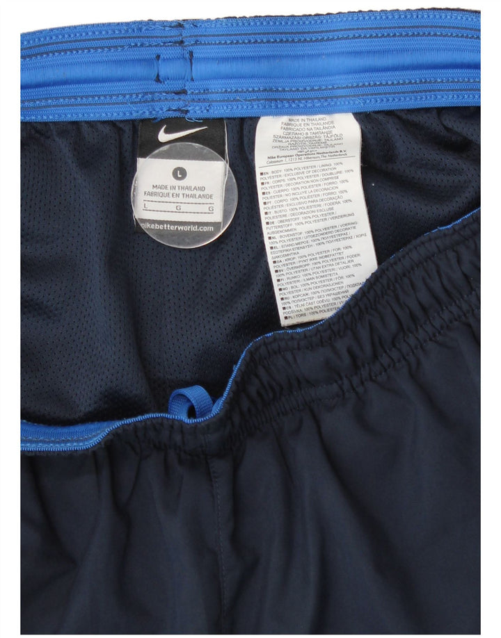 Nike Mens Tracksuit Trousers Joggers Large Navy Blue Polyester