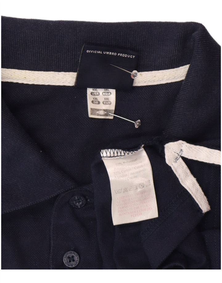 Umbro Mens Polo Shirt 2XL Navy Blue Polyester