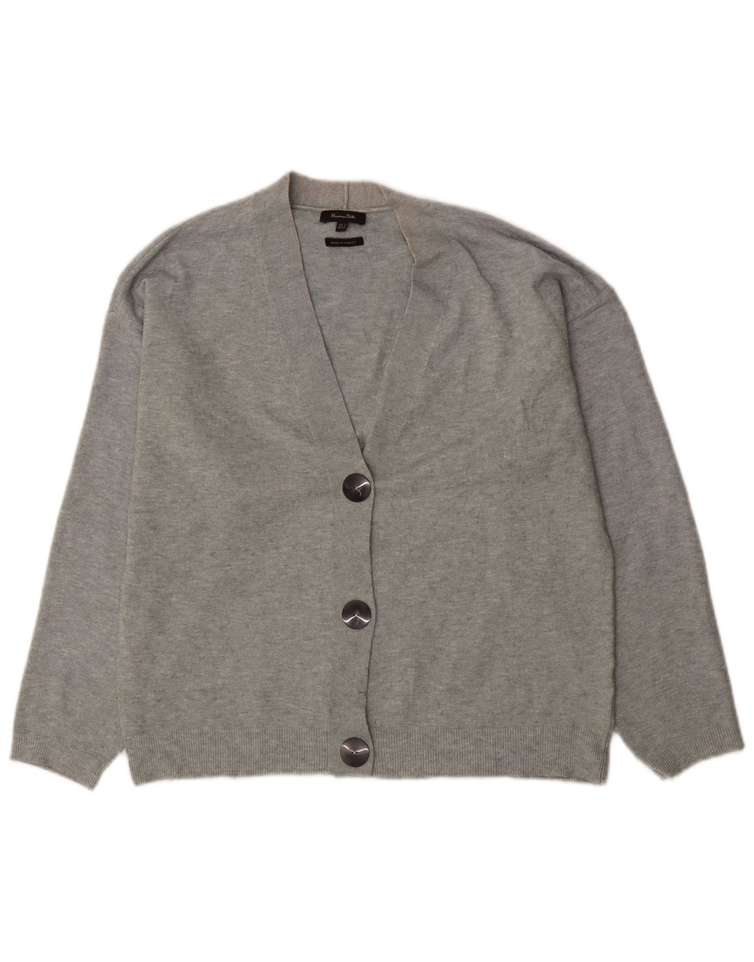 Massimo Dutti Womens Oversized Cardigan Sweater UK 6 XS Grey
