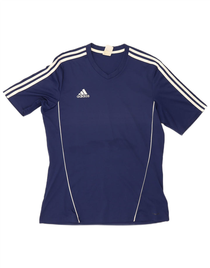 Adidas Mens T-Shirt Top Large Navy Blue Polyester