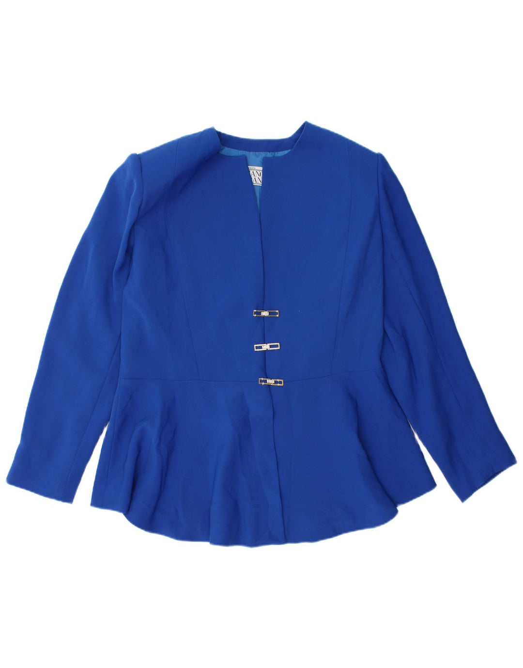 Luciano Soprani Womens 3 Button Blazer Jacket UK 14 Medium Blue