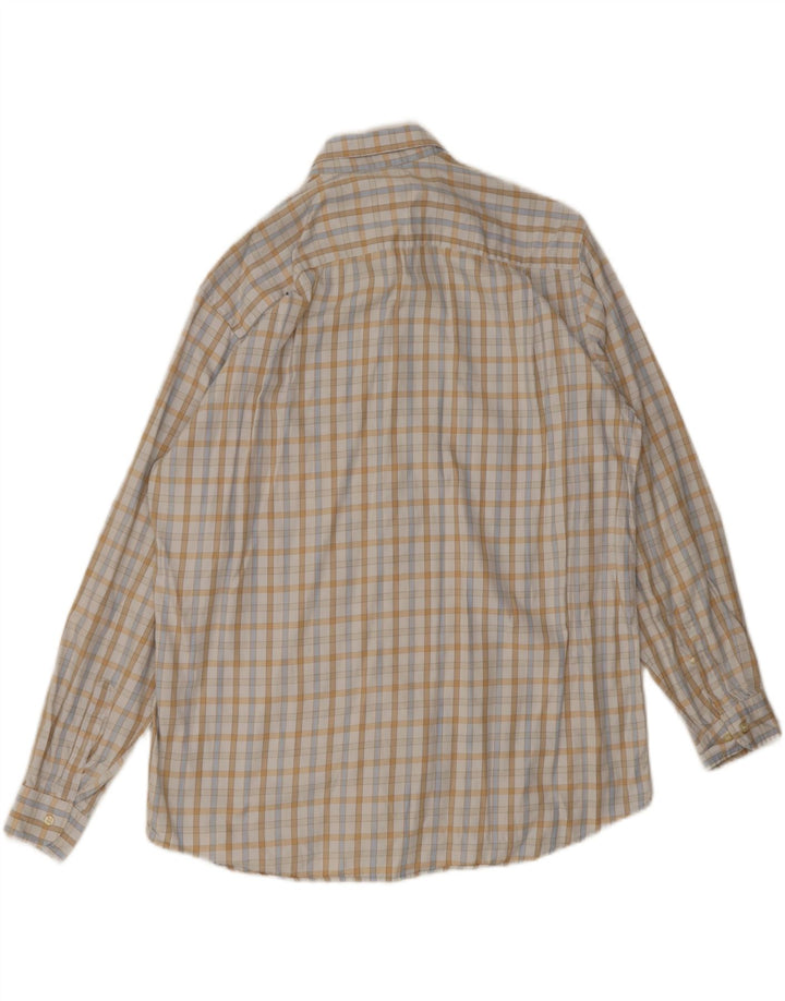 Lacoste Mens Shirt Size 44 XL Off White Check