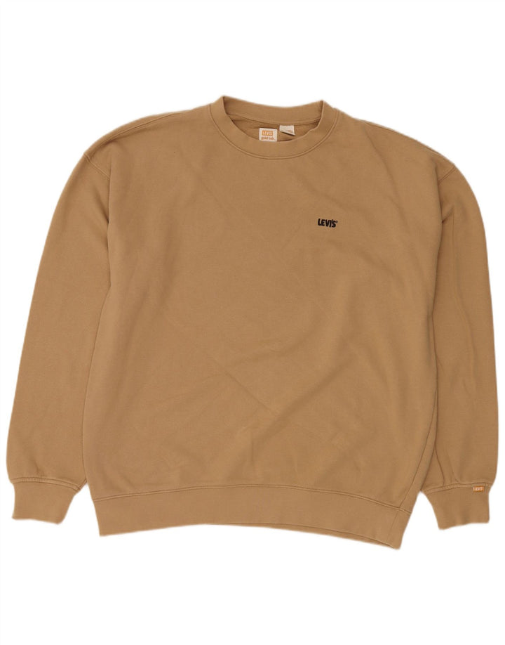 LEVI'S Mens Loose Fit Sweatshirt Jumper Medium Beige Cotton