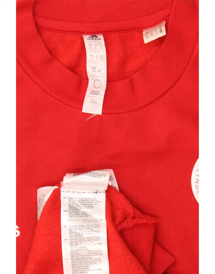 Adidas Mens Graphic Sweatshirt Jumper Large Red Cotton