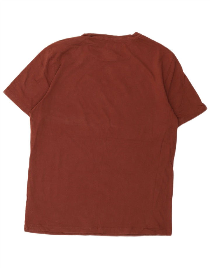 All Saints Mens T-Shirt Top Large Brown Cotton