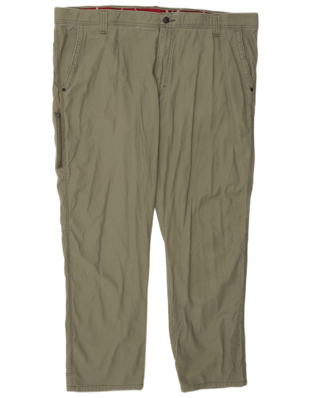 WRANGLER Mens Straight Cargo Trousers W44 L30 Green Cotton