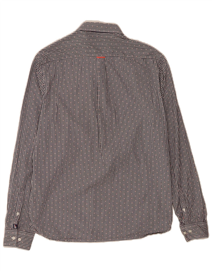 SUPERDRY Mens Regular Fit Shirt XL Navy Blue Check Cotton Vintage Superdry and Second-Hand Superdry from Messina Hembry 