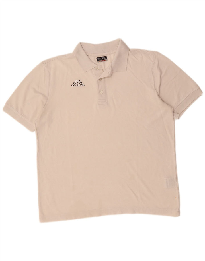 Kappa Mens Polo Shirt Medium White Cotton