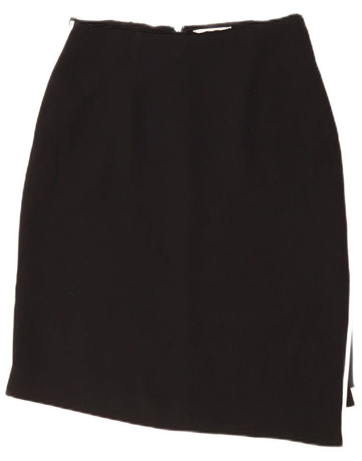 REISS Womens Asymmetrical Skirt UK 8 Small W28  Black Polyester