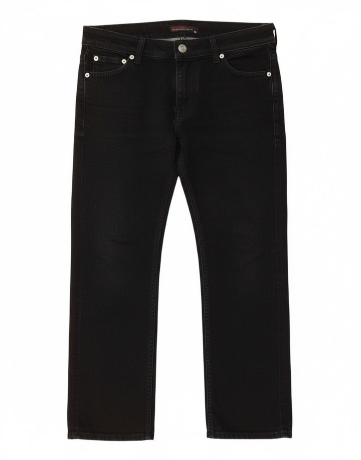 Guess Womens Cropped Jeans W28 L23 Black Cotton