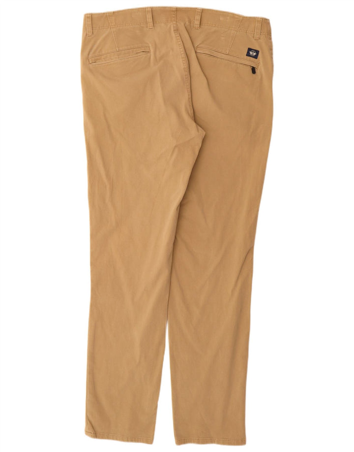 DOCKERS Mens Slim Chino Trousers W36 L32 Beige Cotton