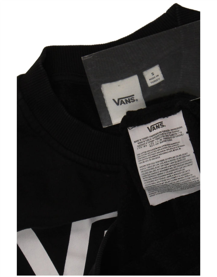 Vans Womens Graphic Sweatshirt Jumper UK 10 Small Black Cotton
