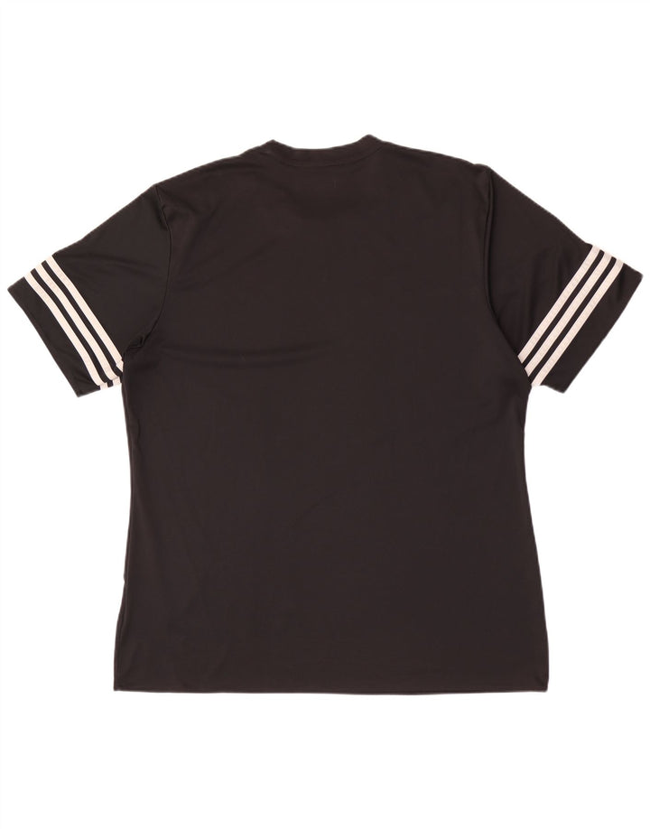 Adidas Mens Climalite T-Shirt Top Large Black Polyester