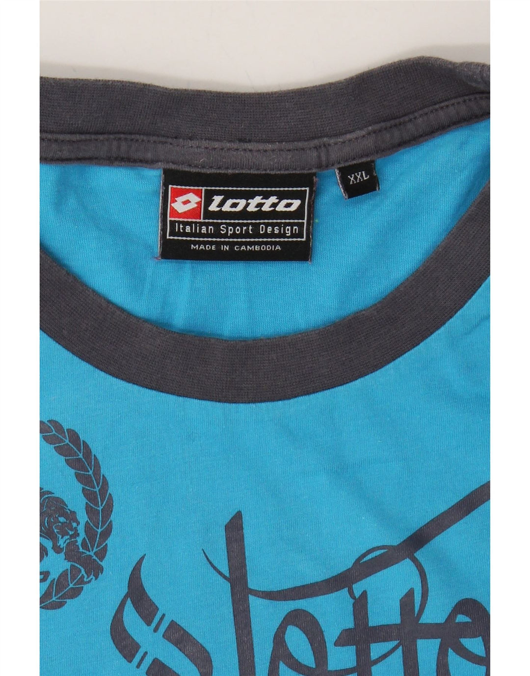 LOTTO Mens Graphic T-Shirt Top 2XL Blue Vintage Lotto and Second-Hand Lotto from Messina Hembry 