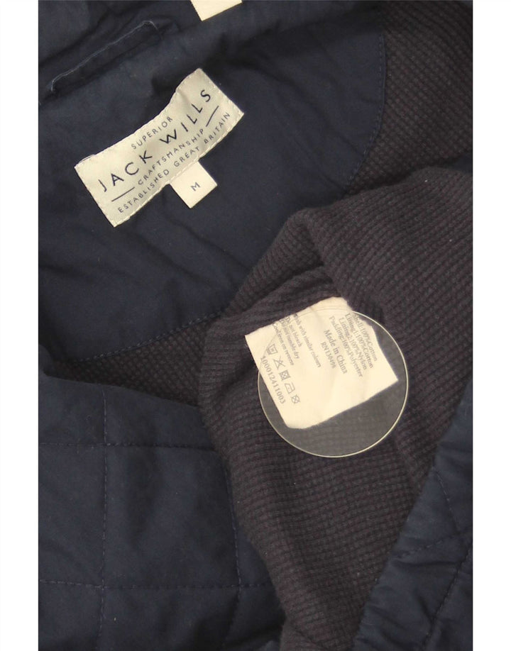 Jack Wills Mens Quilted Jacket UK 38 Medium Navy Blue Cotton