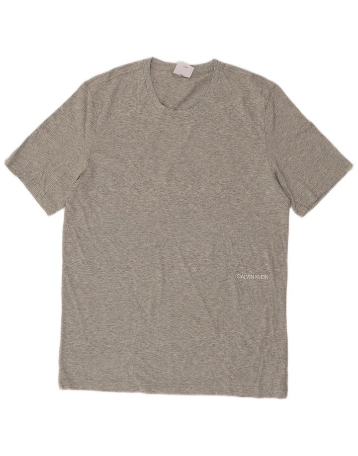 CALVIN KLEIN Mens T-Shirt Top Large Grey Cotton