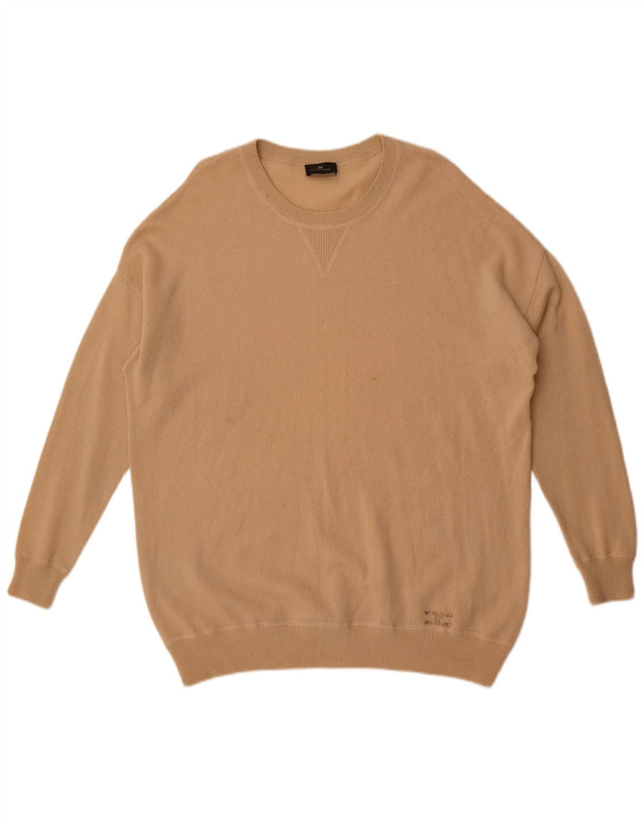 Elisabetta Franchi Womens Crew Neck Jumper Sweater IT 40 Small Beige