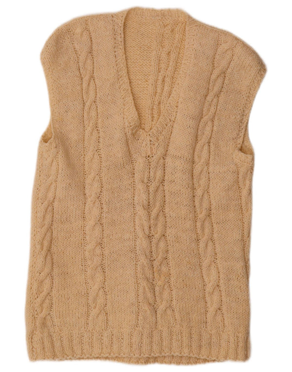 VINTAGE Womens Vest Tank Top UK 18 XL Beige