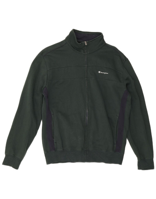 CHAMPION Womens Tracksuit Top Jacket UK 22 3XL Green Colourblock