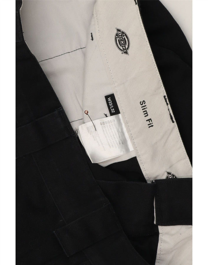 Dickies Mens Slim Fit Chino Trousers W33 L32 Black Polyester