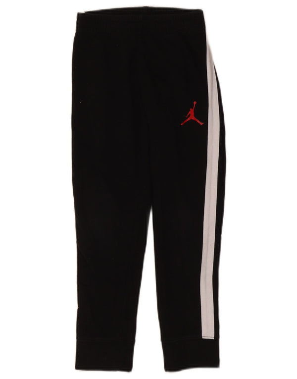 JORDAN Boys Tracksuit Trousers Joggers 6-7 Years Large Black Colourblock