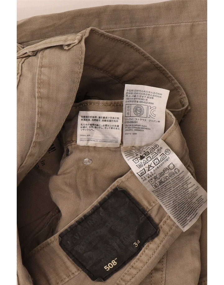 Levi's Mens 508 Denim Shorts W34 Large Beige Cotton
