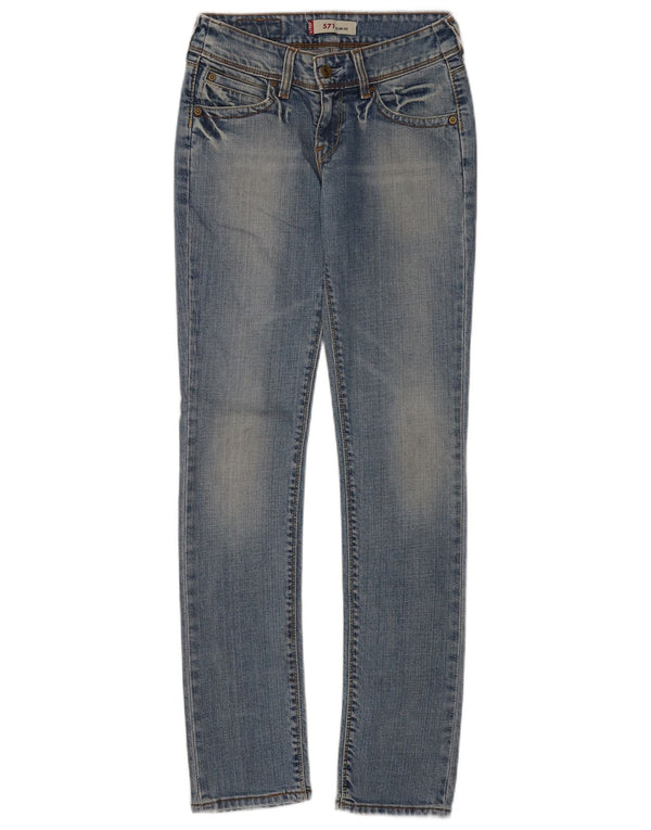 Levi's Womens 571 Slim Jeans W28 L34 Blue Cotton