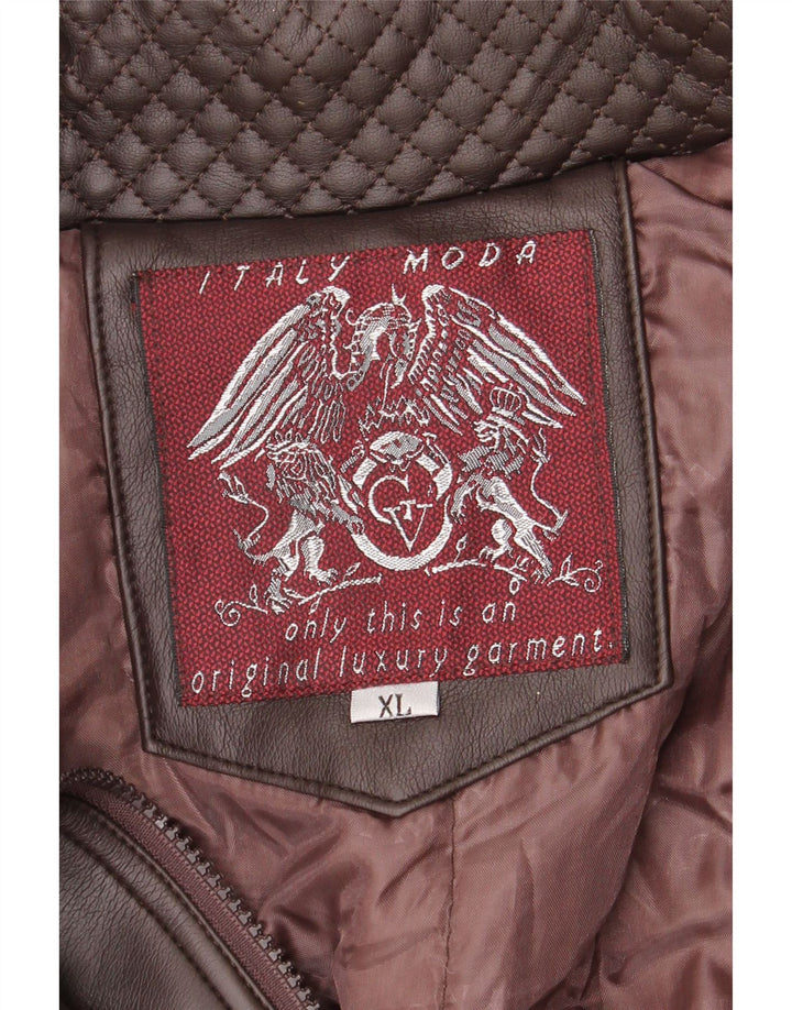 Vintage Mens Leather Jacket UK 42 XL Brown