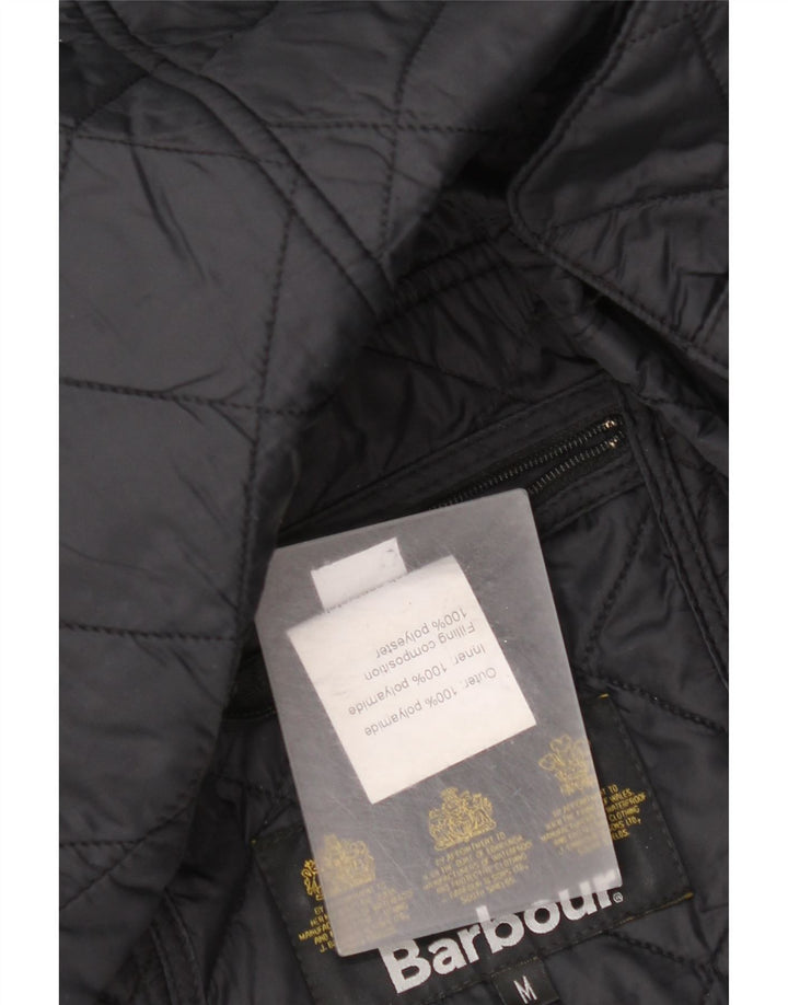 Barbour Mens Quilted Jacket UK 38 Medium Navy Blue Polyamide